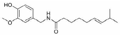 A capsaicina, molécula representada abaixo, é o componente ativo das pimentas.