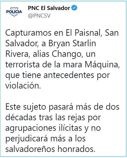 El Salvador: Capturan a alias «Chango», pandillero de la Mara Máquina fue sorprendido en El Paisnal, San Salvador