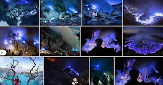 Blue Fire Phenomenon at Ijen Bondowoso Crater, Indonesia