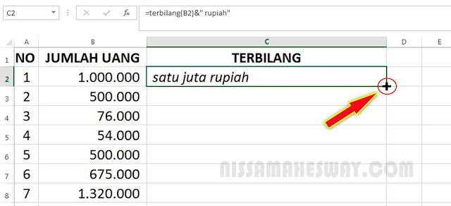 Cara Merubah Nilai Angka Menjadi Terbilang Beserta Rupiah Dengan Huruf atau Teks secara otomatis