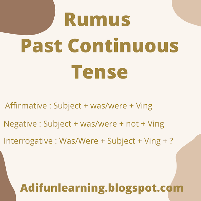 Rumus Past Continuous Tense