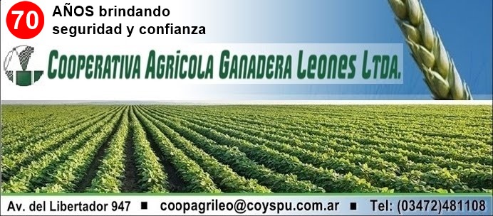 ESPACIO PUBLICITARIO: COOP. AGRICOLA GANADERA DE LEONES LTDA