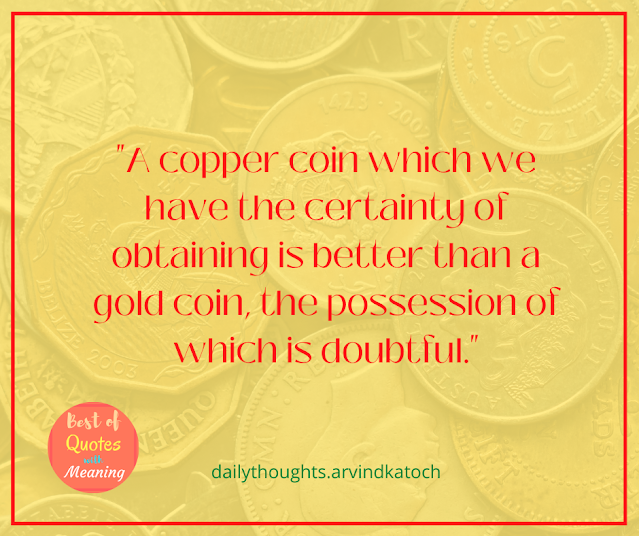 Daily Thought, meaning, quotes, copper, coin,