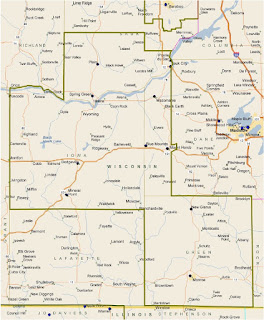 Map-Green+Iowa+Sauk Counties Region, WI-Vacation Area