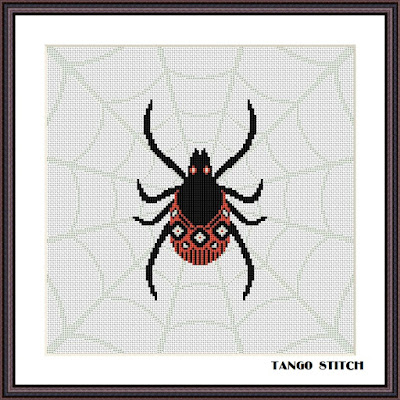 Spider web ornament easy cross stitch hand embroidery