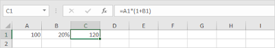 percentage increase formula excel