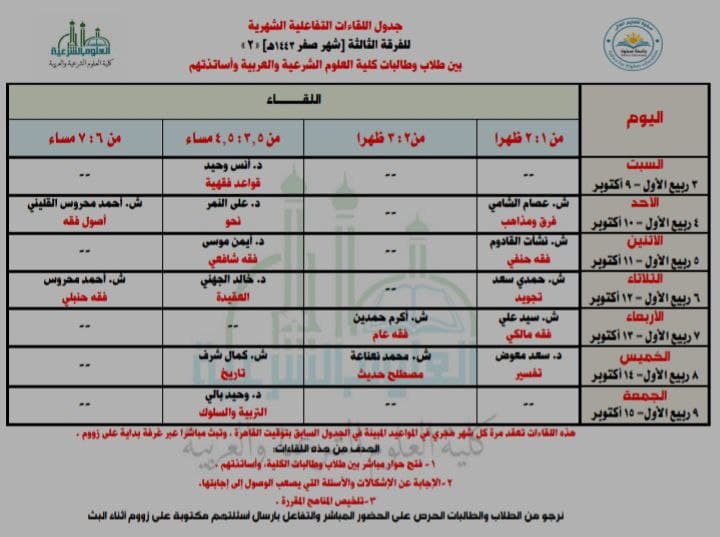 Pertemuan Interaktif di Safwa University, Firqah Ketiga