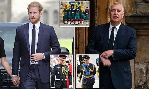 Prince Harry is 'banned' from wearing military uniform at final vigil for The Queen at Westminster Hall but Prince Andrew is allowed