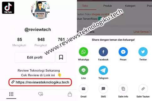 cara membuat link di bio tiktok