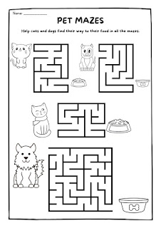 mazes for children kindergarten Dungeons Pets
