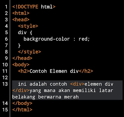 Contoh Program 1 : Elemen <div>