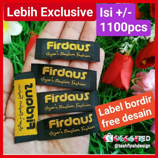 Cetak label baju - sablon plastik - print hangtag lebel bordir - woven damask - stiker kemasan  - label katun solo