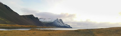 Las montañas Vestrahorn desde el mirador o viewpoint.