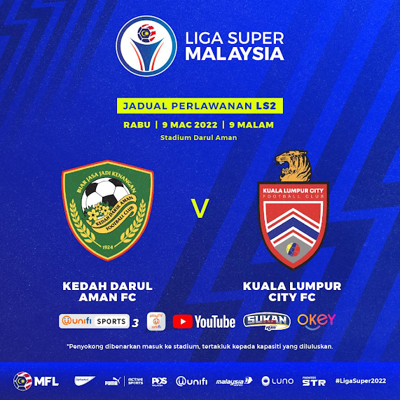Siaran Langsung Kedah vs KL City 9.3.2022