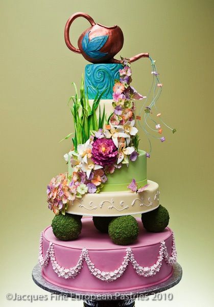 garden theme cake