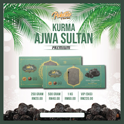 Senarai Harga Kurma Ajwa Sultan Premium mengikut berat
