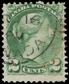 Canadian Postage Stamp CA-78 Queen Victoria 2 cents 1872