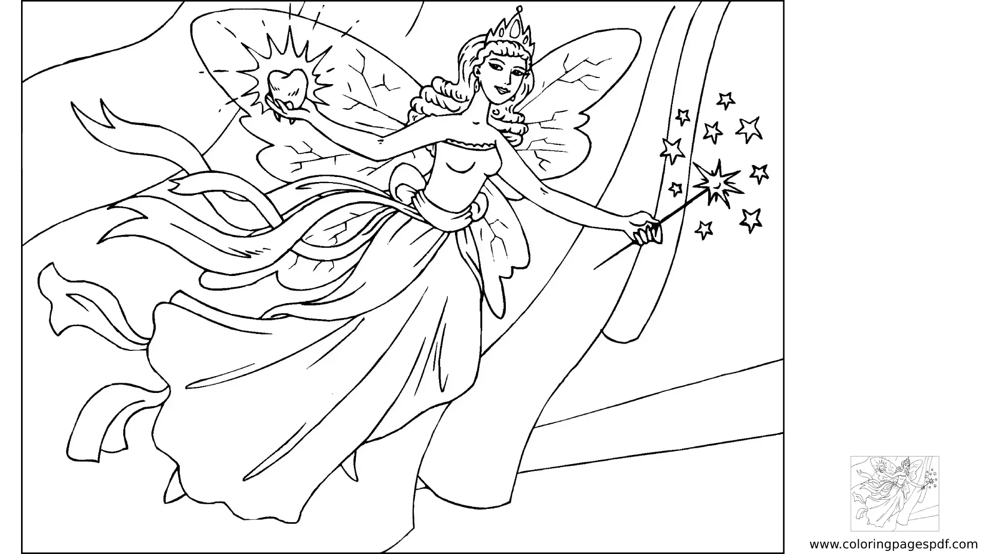 Coloring Pages Of A Fairy With A Magic Wand