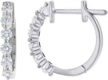 White Gold Diamond Hoop Earrings For Men and Women