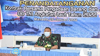 Danlantamal VIII Ikuti Penandatanganan Kontrak Bersama Pengadaan Barang dan Jasa TNI AL TA 2022