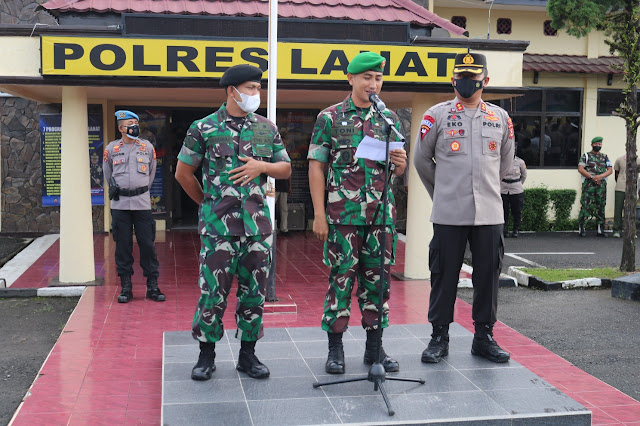 Apel Kenal Pamit Dandim 0405 Lahat di Polres Lahat