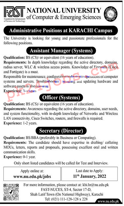 FAST University Jobs 2022 – Today Jobs 2022