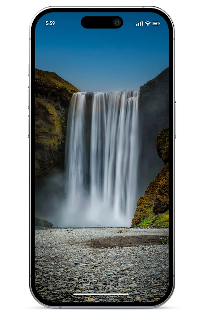 beautiful photo of a waterfall to use as wallpaper on iOS depth effect or Android