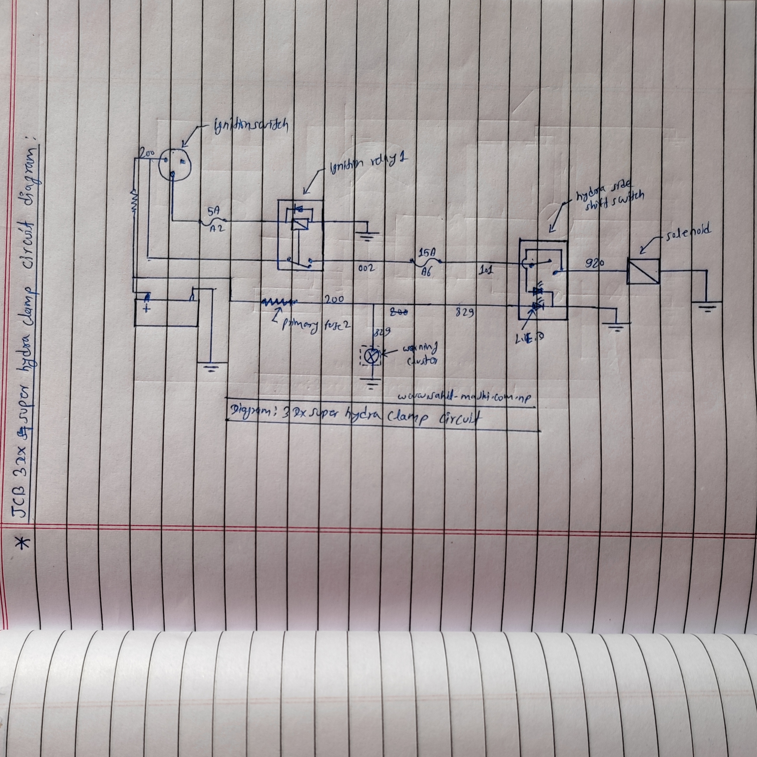 jcb 3dx super Hydra-clamp circuit diagram