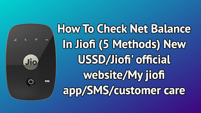 How To Check Net Balance In Jiofi
