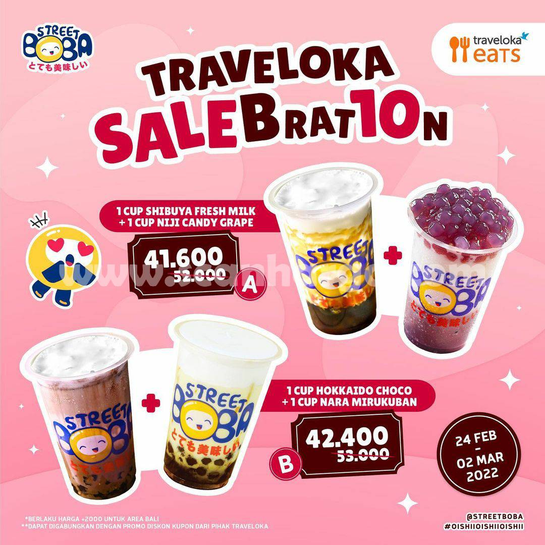 STREET BOBA Promo Traveloka SALEBRAT10N – Paket Bundle mulai Rp 41.600