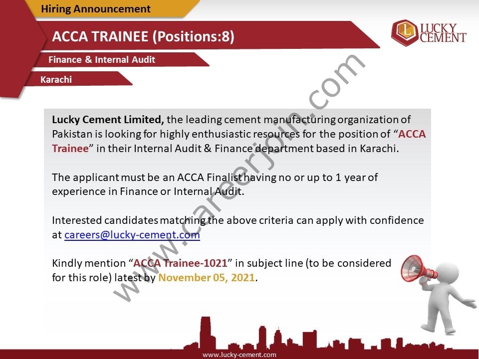 Lucky Cement Ltd Jobs ACCA Trainee