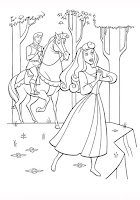 Princess Aurora and Prince Phillip coloring page
