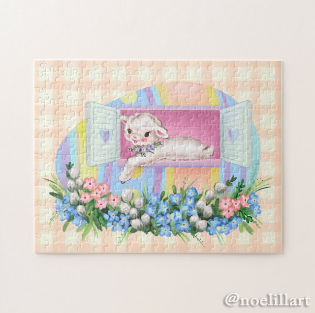 Buy Easter Vintage Inspired Lamb in Egg Jigsaw Puzzle