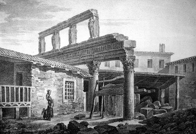Απεικόνιση της Στοάς των Ειδώλων των γνωστών Μαγεμένων, που κοσμούσαν το κέντρο της ρωμαϊκής Θεσσαλονίκης.