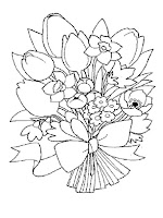 A bouquet of flowers coloring sheet