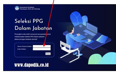 Panduan Login Aplikasi Ujian Seleksi PPG Dalam Jabatan Dalam Jaringan Berbasis Domisili