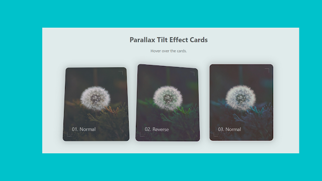Parallax Tilt Effect Cards |  Pure Css - Codewithrandom