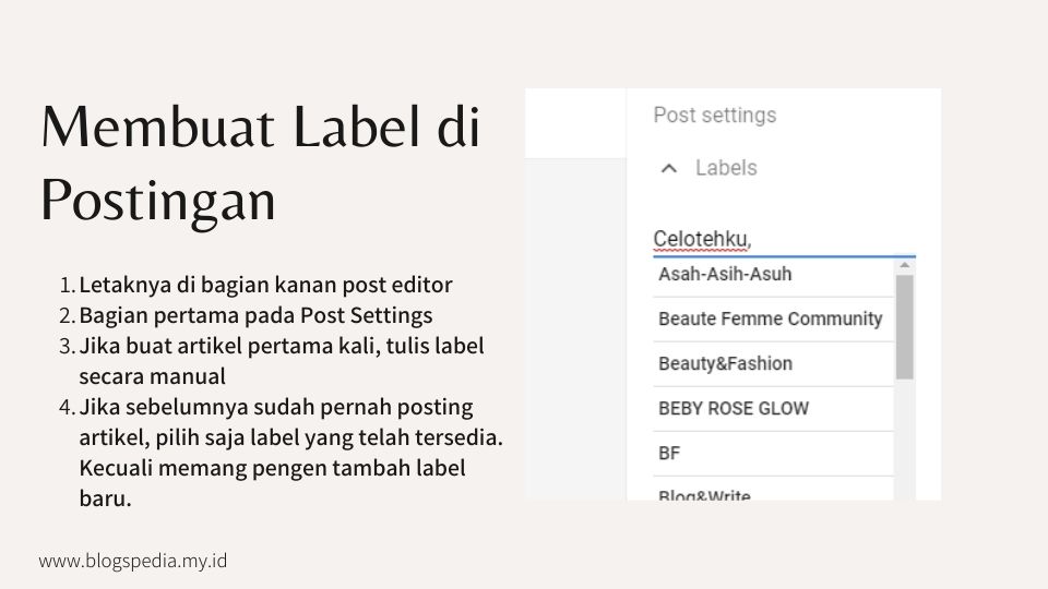 membuat label di blog