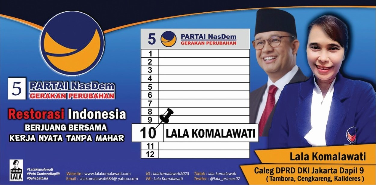 LALA KOMALAWATI NO 10 CALEG NASDEM