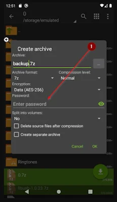 dukungan kunci password file dengan zarchiver pro apk