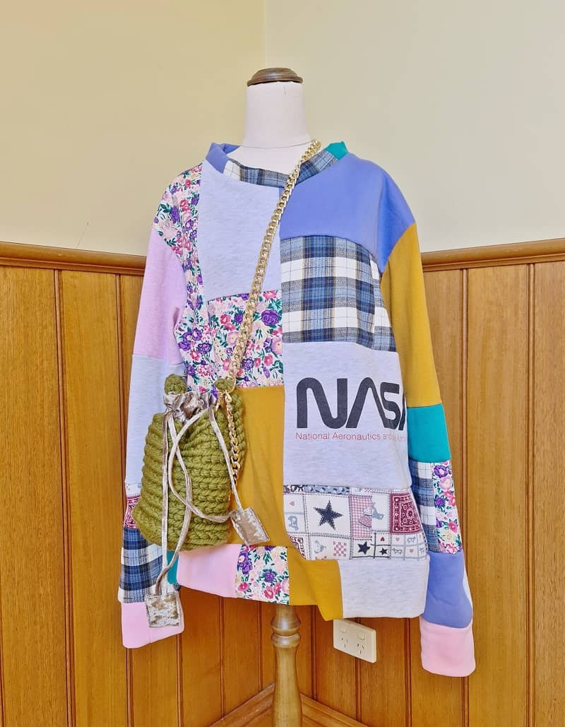 upcycled patchwork jumper streetwear