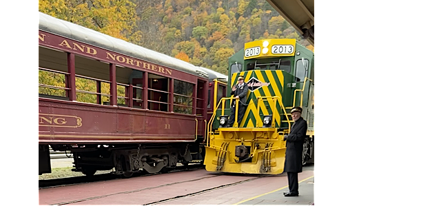 Lehigh Gorge Scenic Railway、先頭車両が後ろに、のイメージ画像