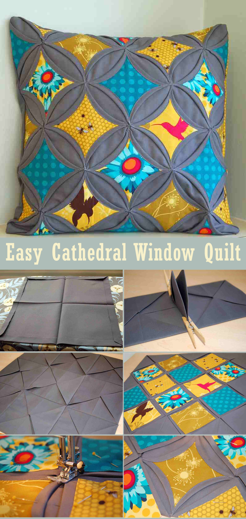 Easy Cathedral Window Quilt Tutorial