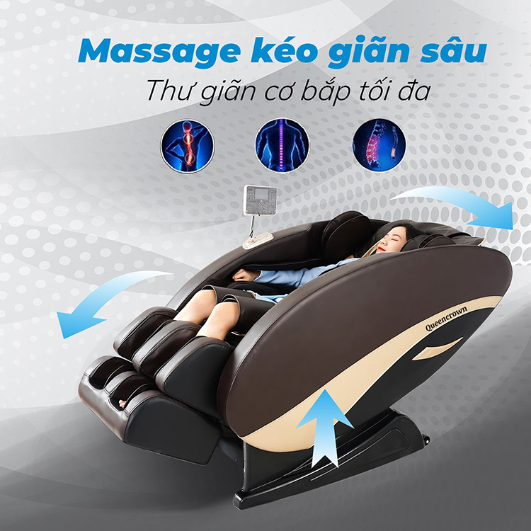 Ghế massage Queen Crown QC FX5 massage kéo giãn sâu