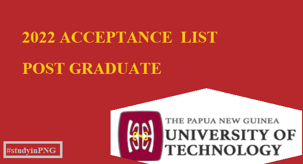 University of Technology 2022 Acceptance list for Post Graduates