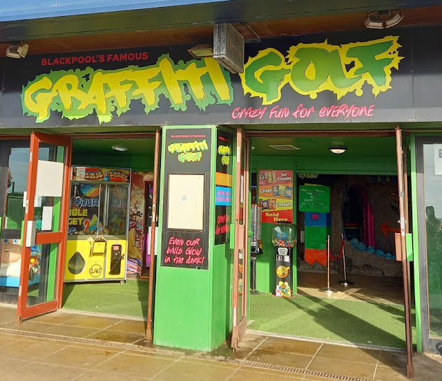 Graffiti Golf on Blackpool promenade