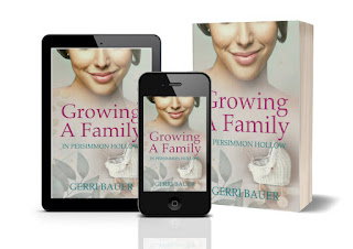 3 angles of cover of Growing A Family in Persimmon Hollow