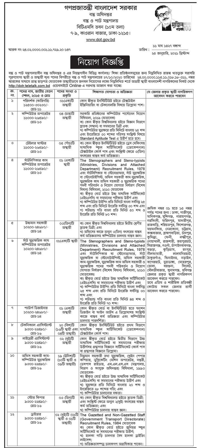 অধিদপ্তর নিয়োগ বিজ্ঞপ্তি 2023 - নিয়োগ বিজ্ঞপ্তি 2023 - govt job circular 2023 - BD Job Circular 2023 - সরকারি চাকরির খবর ২০২৩