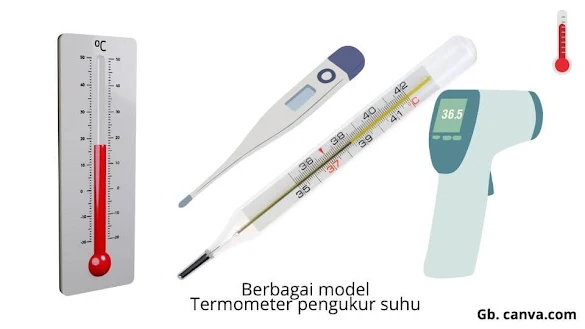 untuk mengukur suhu suatu benda atau lingkungan digunakan termometer, ada beberapa jenis skala termometer yang sering digunakan yaitu skala celcius (૦C), Reamur (૦R), Fahrenheit (૦F) dan kelvin (K).