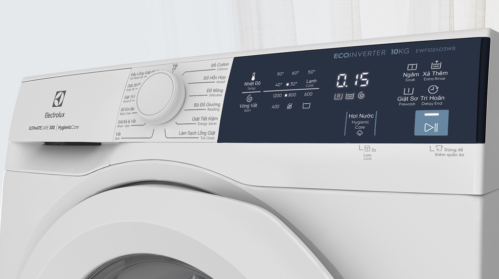 Máy giặt Electrolux Inverter 10 kg EWF1024M3SB - Tổng quan thiết kế